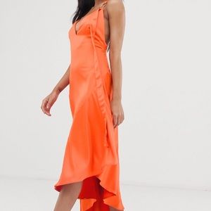 Orange ASOS midi dress